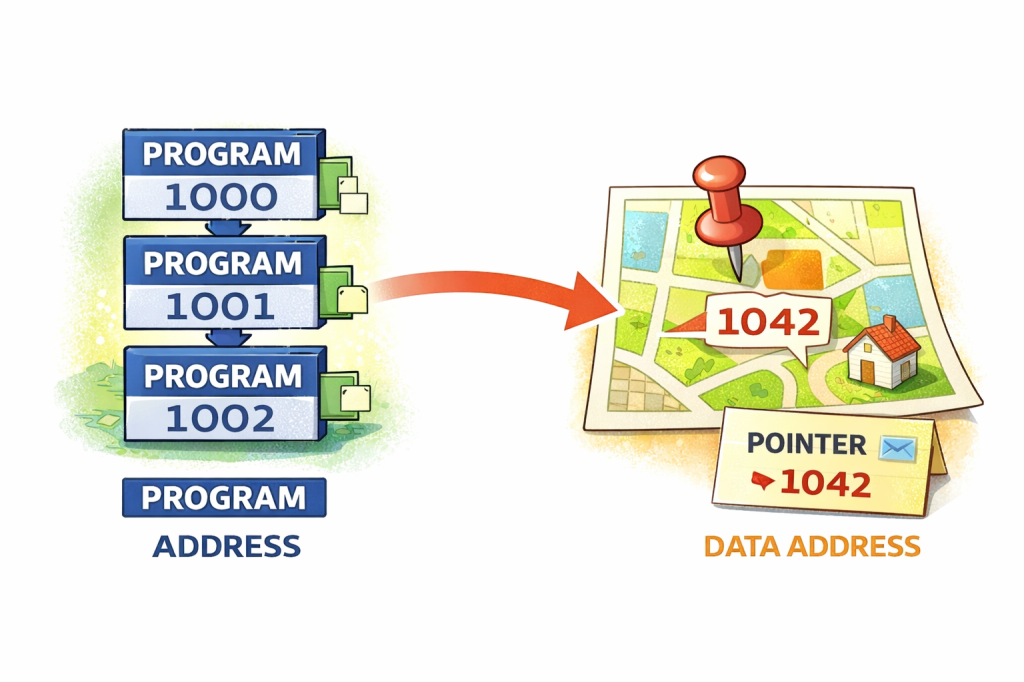 プログラムとデータのアドレス