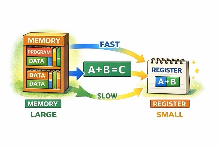 CPU・メモリ・レジスタの仕組み
