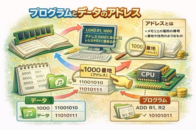 プログラムとデータのアドレス